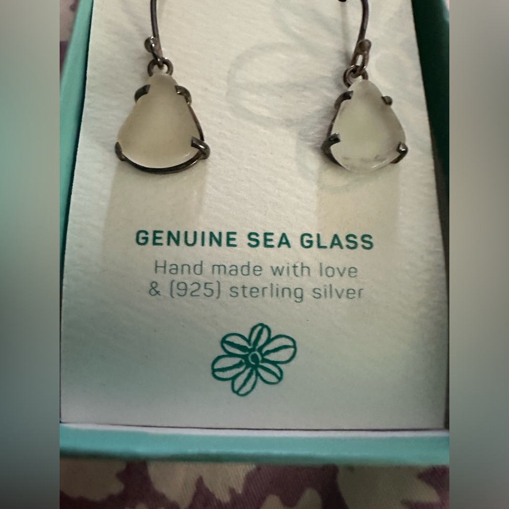 Sea glass earrings - Picture 4 of 5
